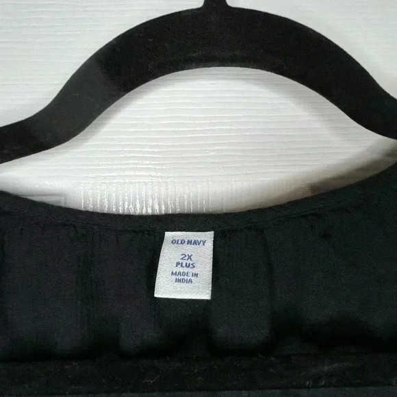 EUC Old Navy Boho Tassel-Tie Swing Top, Size 2X (20/22), Deep Black - Picture 3 of 11